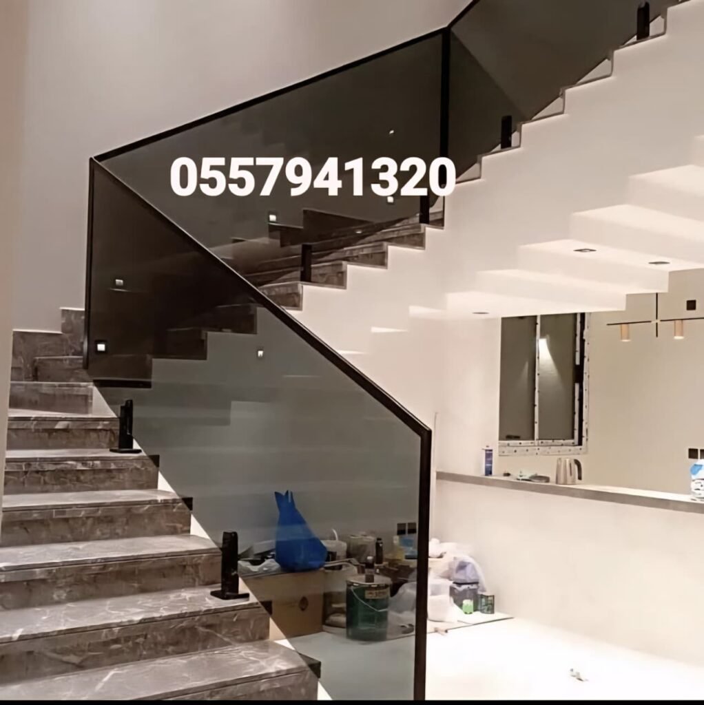 زجاج سكريت الدرج درابزين زاجاج جازان صامطه صبيه بيش زجاج قزاز درج درابزين
